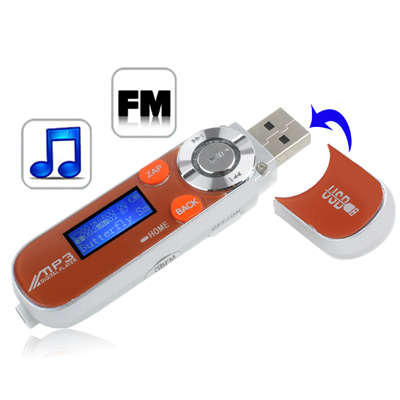 4GB MP3 Player with LCD Screen, Support FM Radio (Orange) - Click Image to Close